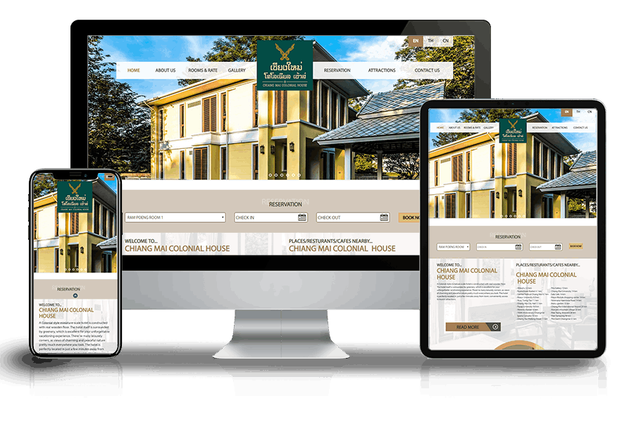 Website portfolio for Chiangmai Colonial House