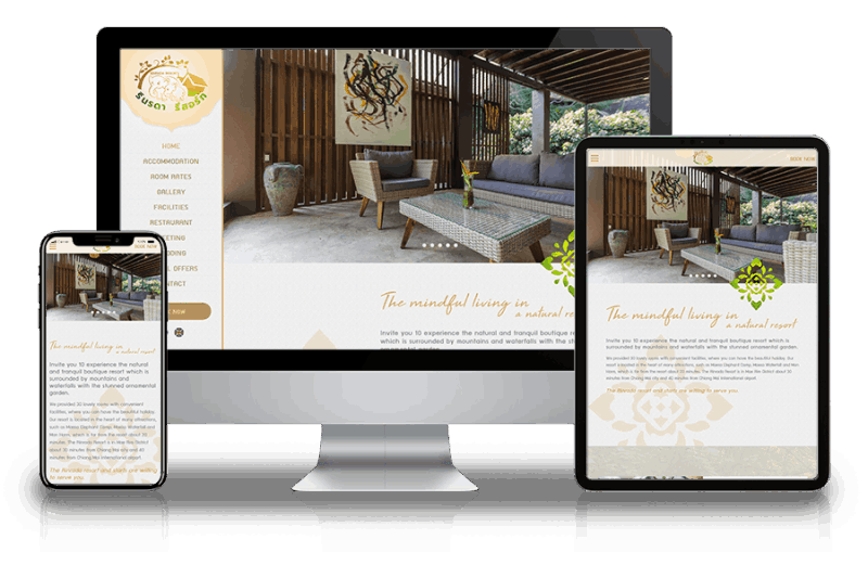 Website portfolio for Rinrada Resort