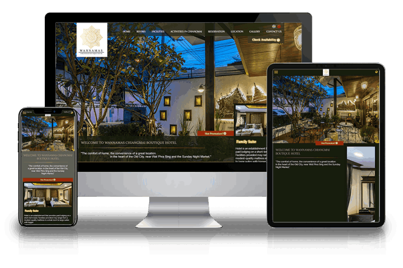 Website portfolio for Wannamas Hotel