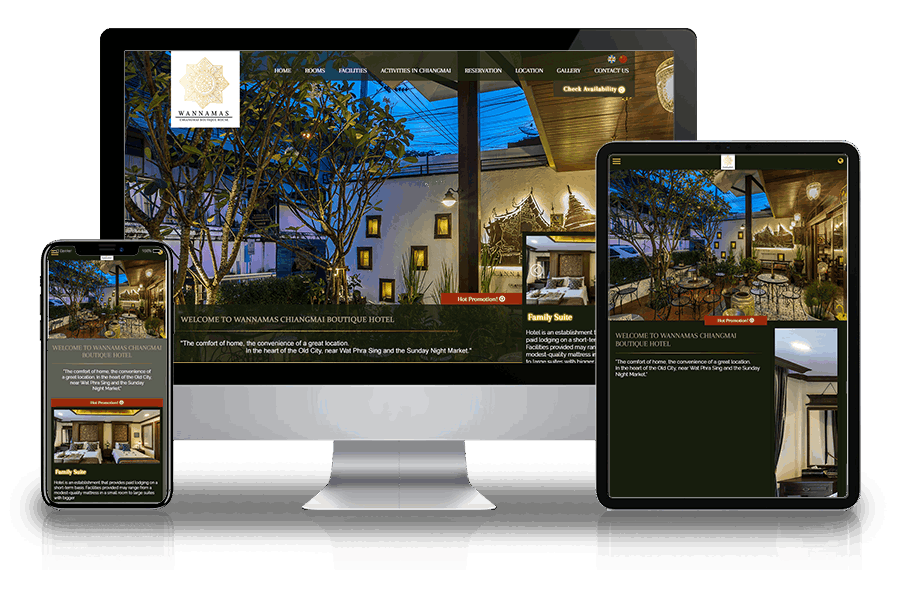 Website portfolio for Wannamas Hotel